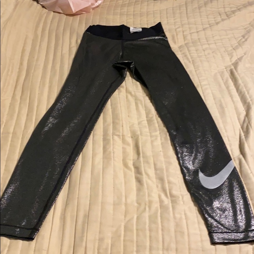 Nike Silver Dri-FIT Leggings Size S